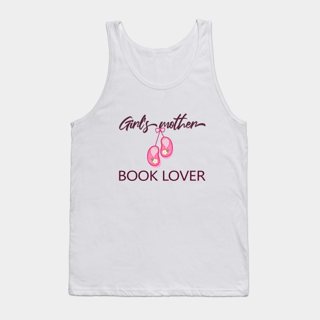 Girl Mother Book Lover Tank Top by Magniftee